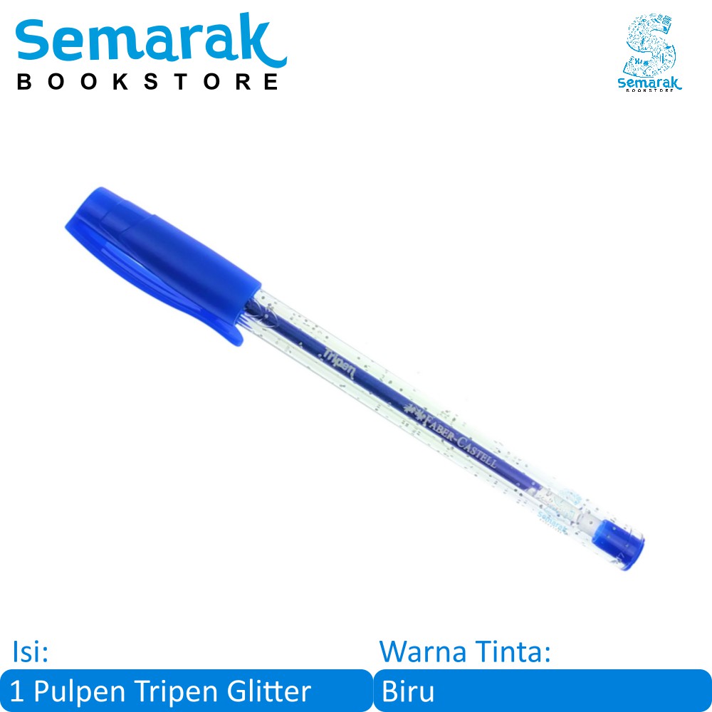 

Faber Castell Tripen Glitter Pulpen Warna Warni 0.7 - Biru [1 Pulpen]