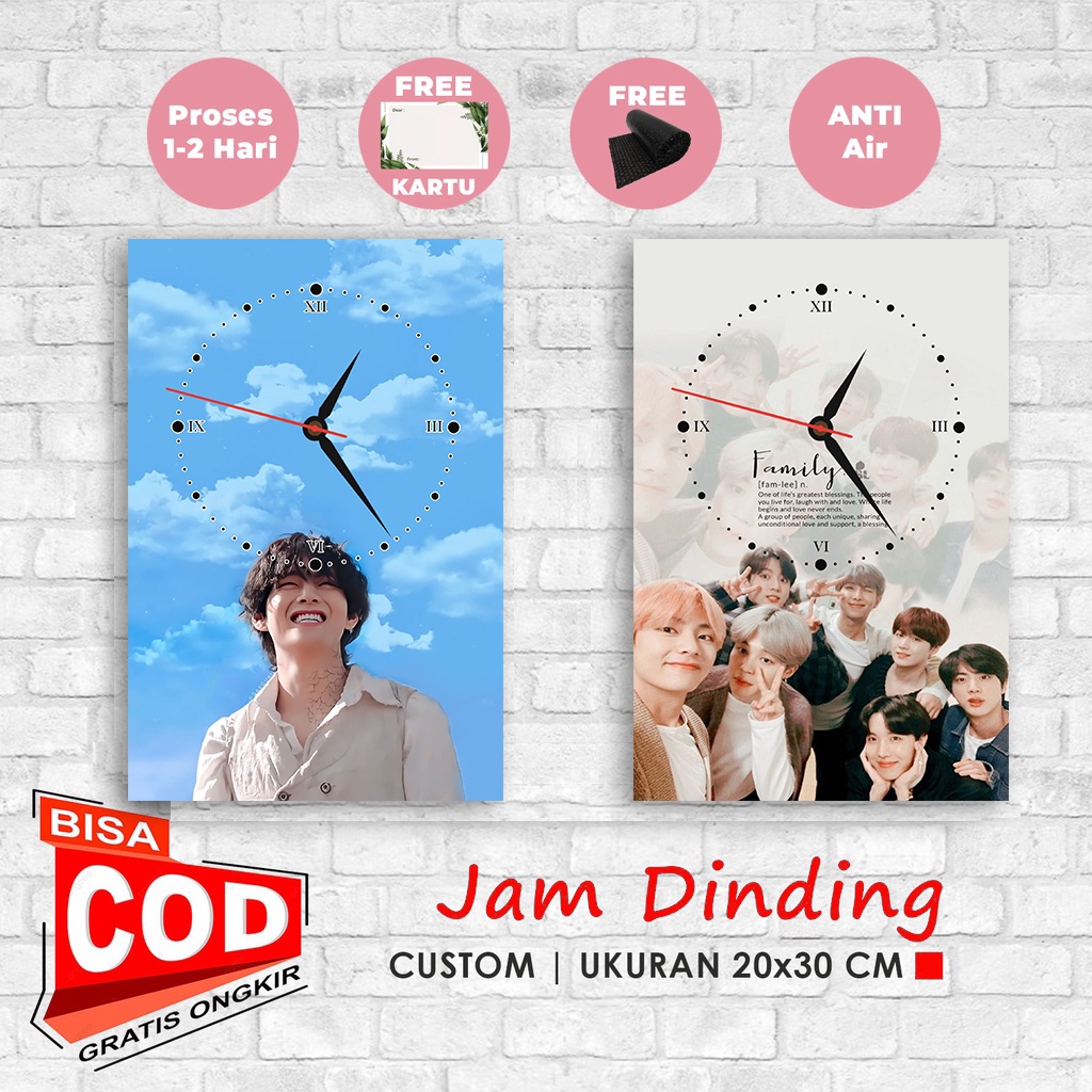 Kado ulang tahun: jam dinding foto custom ukuran 20x30 ( hadiah ulang tahun wisuda anniversary perni