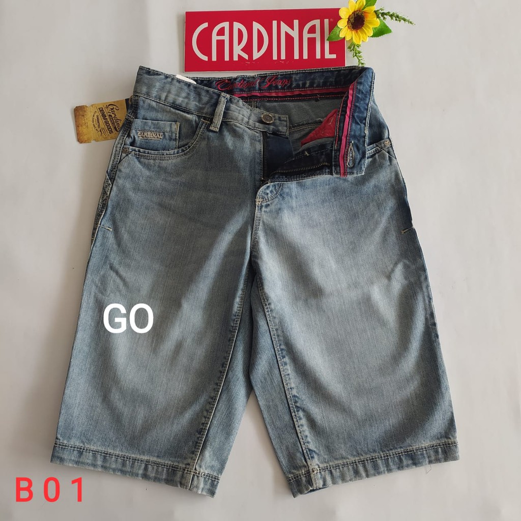 gof 28-CBV CARDINAL JEANS Celana Pria Celana Pendek Bermuda Casual Sobek Slimfit Reguler Fit Reguler