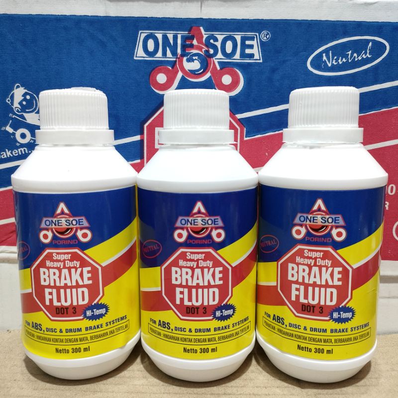 Minyak Rem ONE SOE 300ml DOT 3 Warna Putih Brake Fluid Oli Rem Minyak Rem 300ml Motor / Mobil