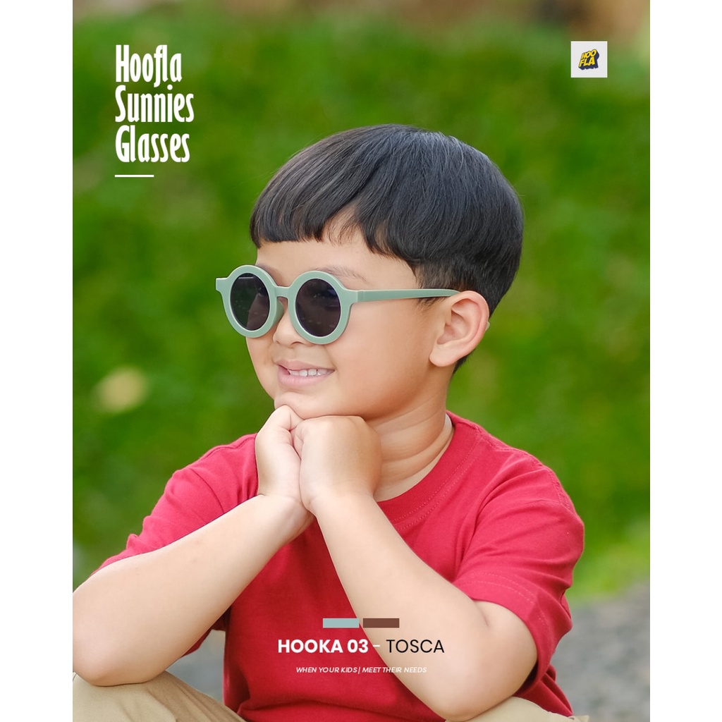 Kacamata Anak Anti Radiasi Bentuk Bulat Umur 1 - 8 Tahun Sunnies Glass Hoofla Kacamata Fashion Anak-Anak Gaya Korea Kualitas Premium