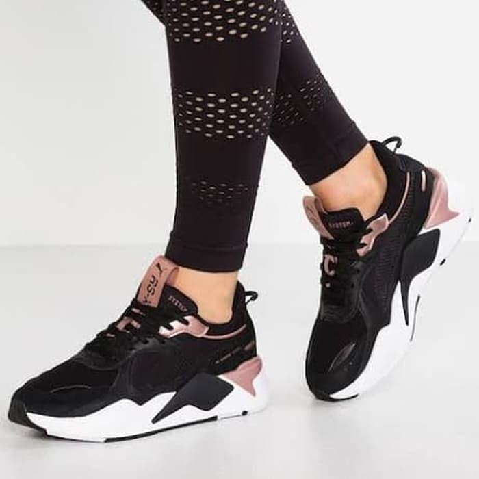rose gold and black puma shoes