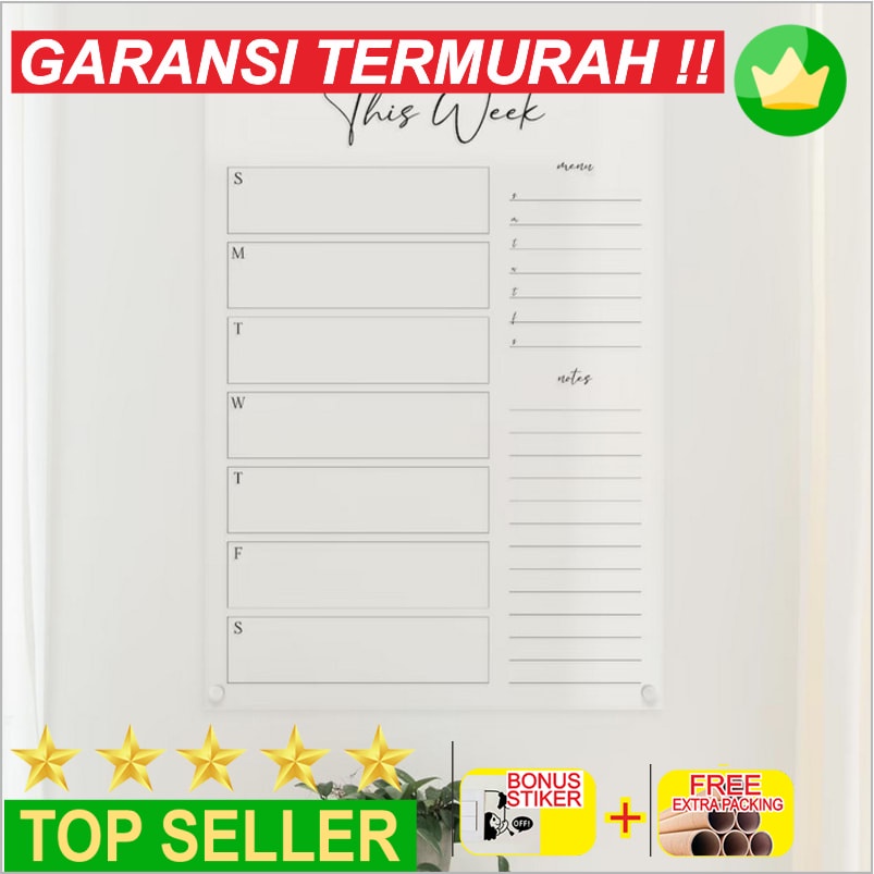 

Terlaris Papan Jadwal Akrilik | Daily Planner Acrylic |Weekly Planner - 21x30 Elegan