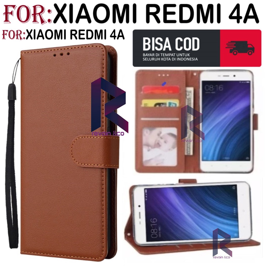 CASE XIAOMI REDMI 4A FLIP WALLET LEATHER KULIT PREMIUM SARUNG BUKA TUTUP FLIP CASE REDMI 4A