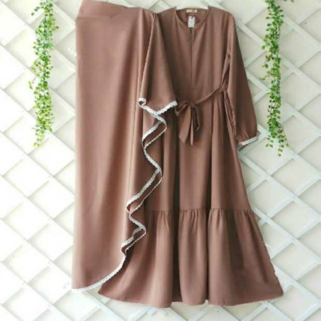 ZC86 GAMIS SET SYAR'I NABILA PAKAIAN MUSLIM WANITA