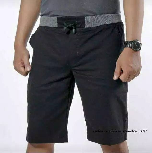 CELANA CHINO PENDEK PRIA PINGGANG KARET / CELANA RIP Celana Santai Olahraga Pantai Lari Gym Fitnes