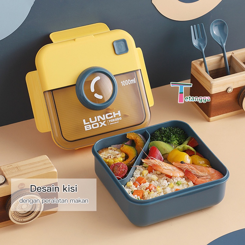 Tempat Makan Kotak Bekal Tempat Makan Jerami Lunch Box Set  ​Free Sendok Tempat Makan Anti Bocor