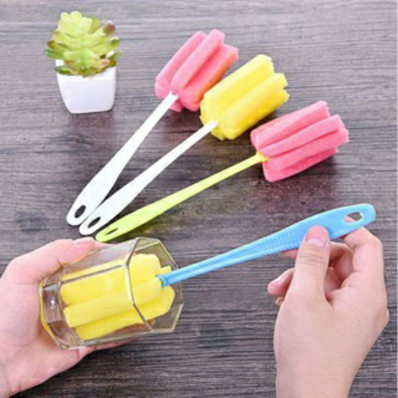 Tongkat Spons Sponge Sikat Pembersih Botol Susu Bayi Gelas Termos