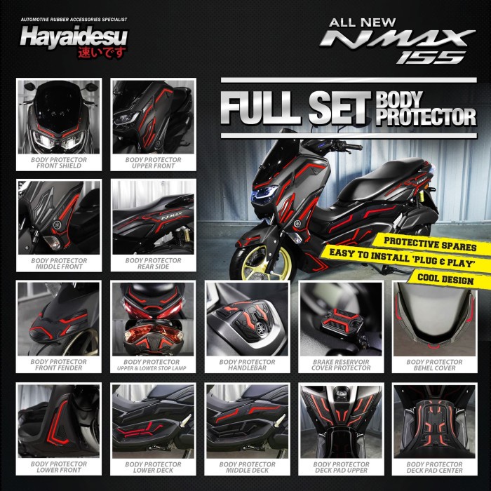 VR27 Hayaidesu All New Nmax 2020 Full Set Body Protector Variasi