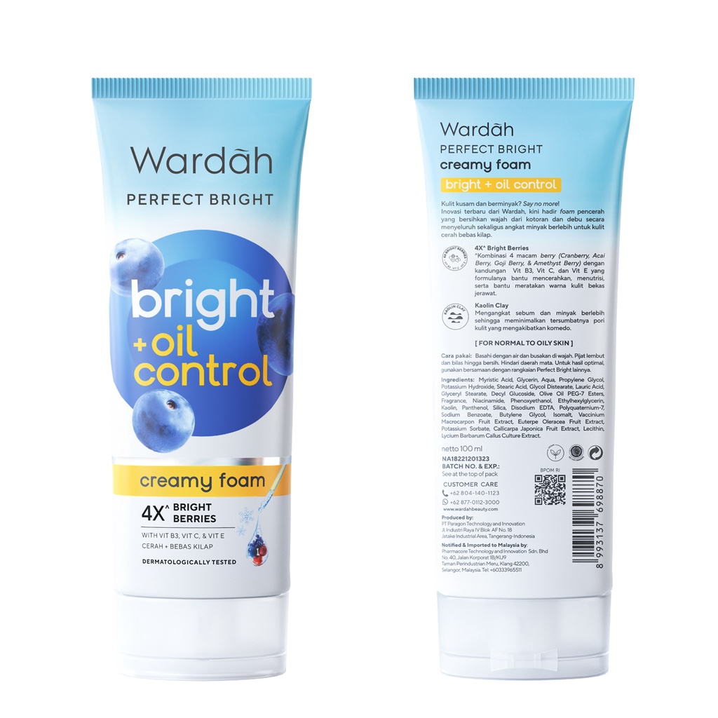 Wardah Perfect Bright Creamy Foam 50ml | 100ml