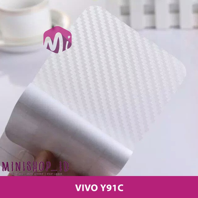VIVO Y91C SKIN CARBON BACKSCREEN PROTECTOR ANTI GORES HP
