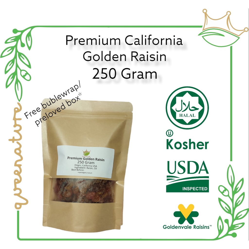 California Golden Raisin 250Gram / Kismis Kuning Premium USA