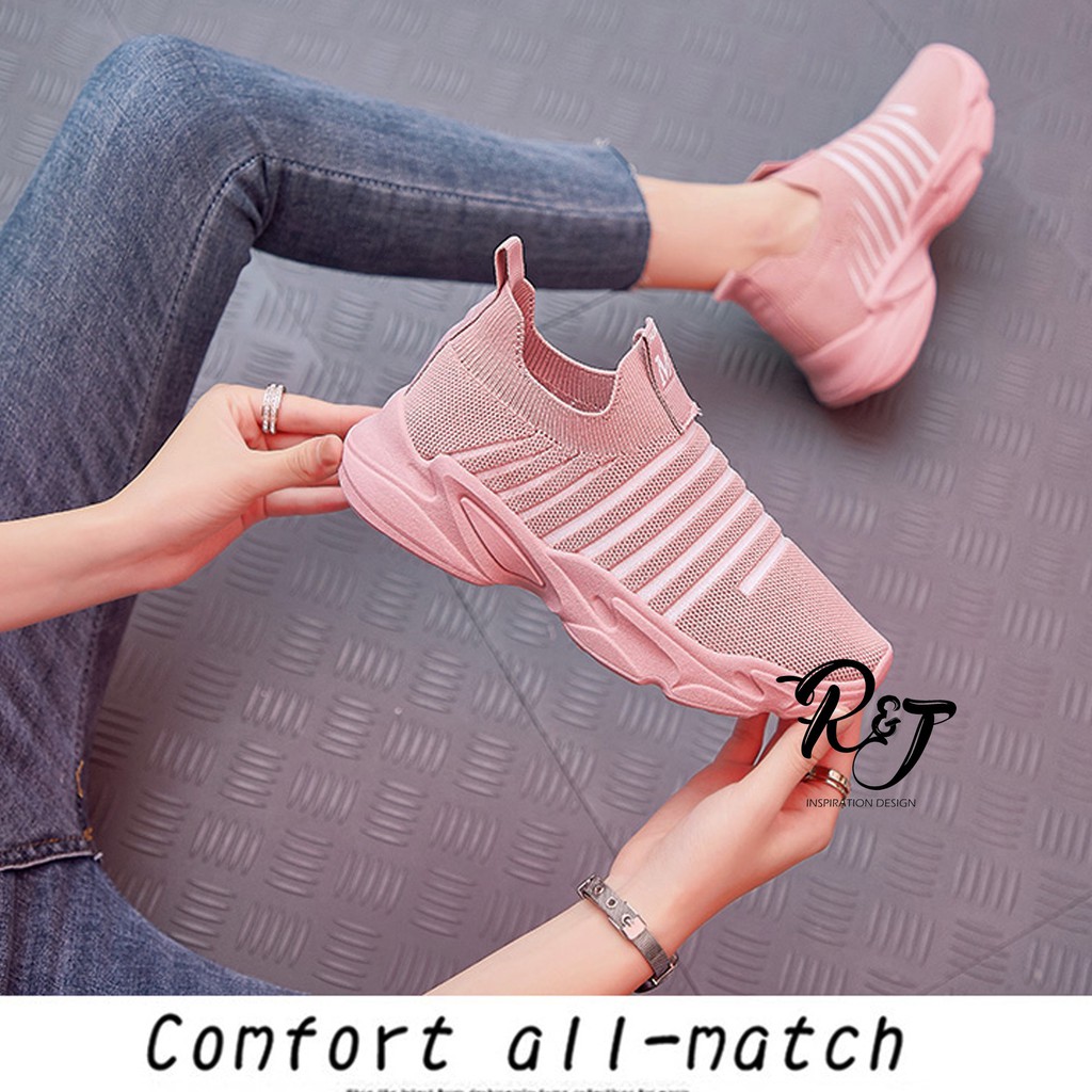 Sepatu sneakers wanita sepatu olahraga fashion import-pink 38