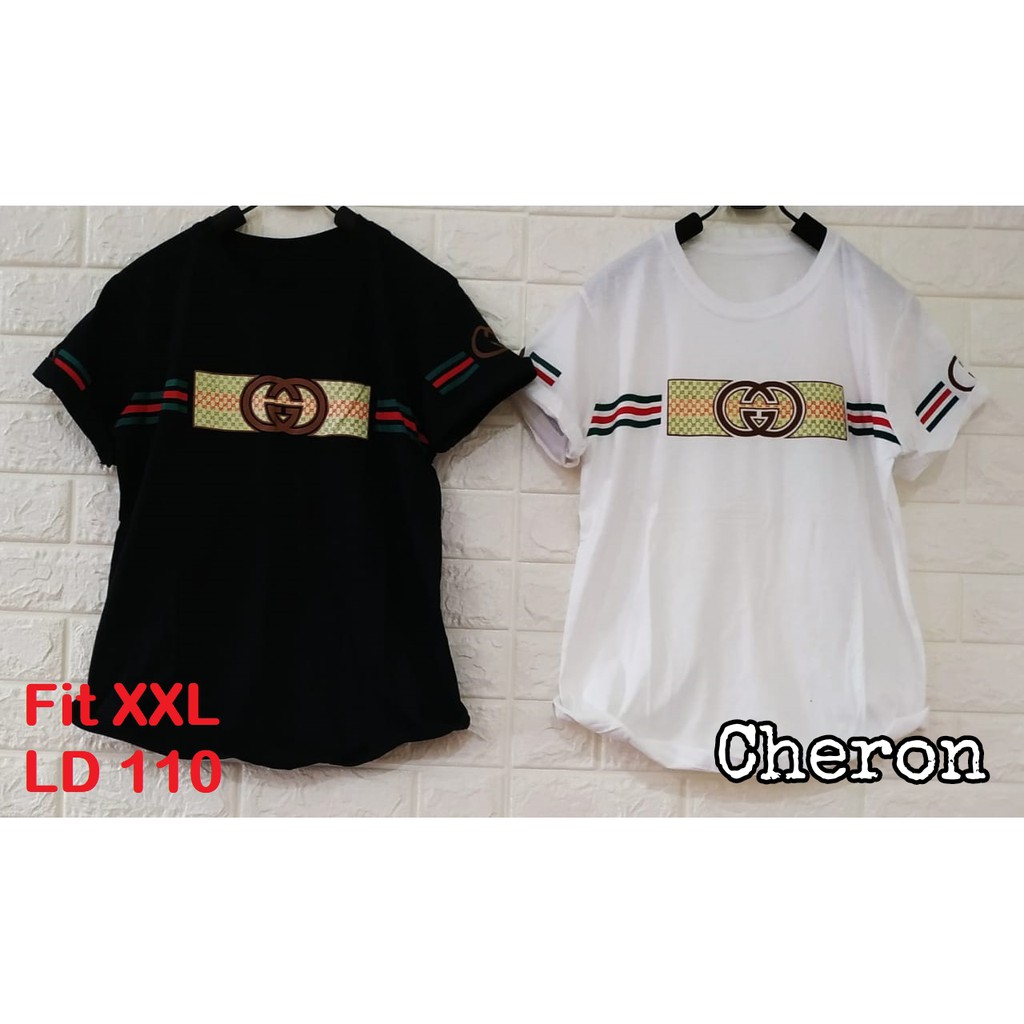 CHERON 19412 - Kaos Distro Wanita Fit XXL LD 110 Baju Atasan Oblong Cewek Jumbo 2XL Big Size Bigsize