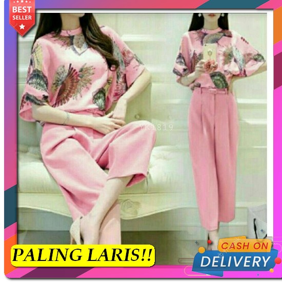 New Product - Eira Set 2In1 Bahan Crinkle Air Flow Setelan Wanita Terb [Set Selfi Dusty Ve] Setelan 