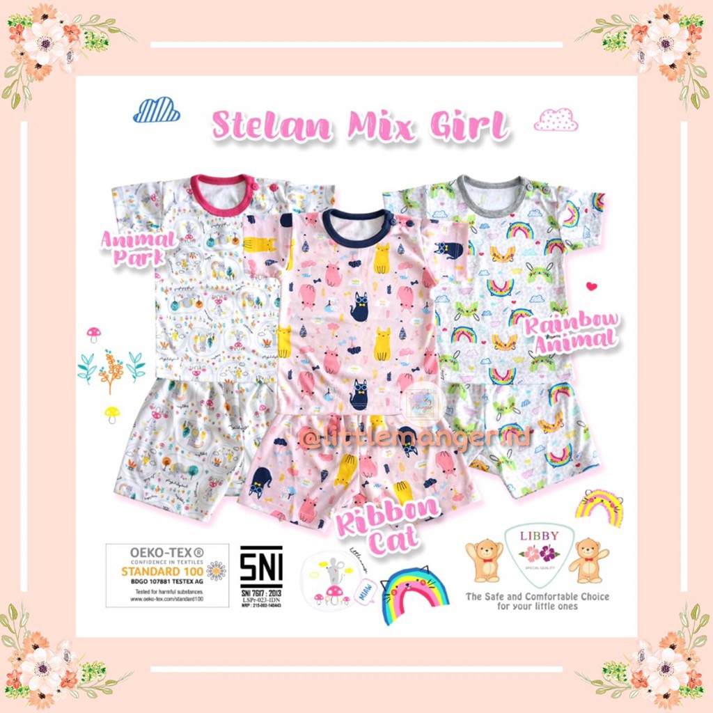 LIBBY - SETELAN MIX GIRL - Setelan Pendek Anak Perempuan