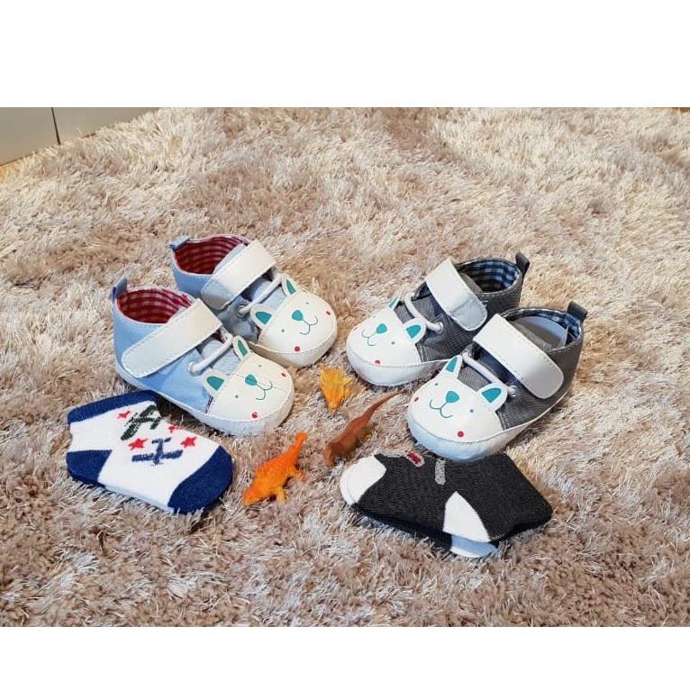 Sepatu Sneakers Anak Kekinian 1 2 3tahun Branded Original Cod Import Perekat G4F3 Terlaris Cewek Cow