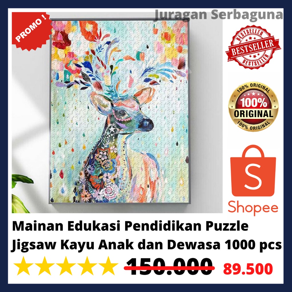 Mainan Edukasi Pendidikan Puzzle Jigsaw Kayu Anak dan Dewasa 1000 pcs