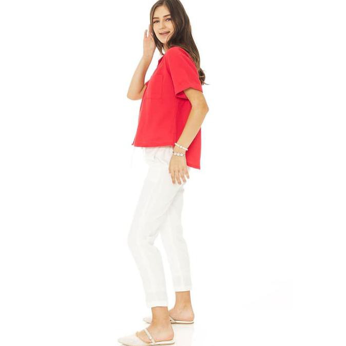 New Arrive May Blouse In Red - Beatrice Clothing Buruan