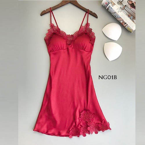 [PRODUK TERMURAH] BAJU TIDUR SEXY NIGHT GOWN HOMEDRESS SATIN MERAH NG01B