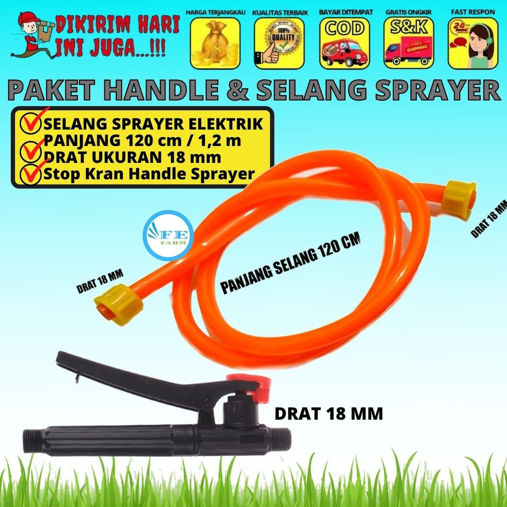 HANDLE  GAGANG  PENCETAN SPRAYER ELEKTRIK MANUAL &amp; SELANG 1,2 M FEFARM