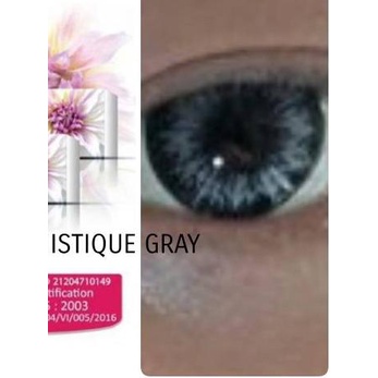 SOFTLENS SOFTLEN SOFLEN LIVING COLOR MISTIQUE KEMENSKES 16MM BLACK GREY FREE LENSCASE (MATA NORMAL)
