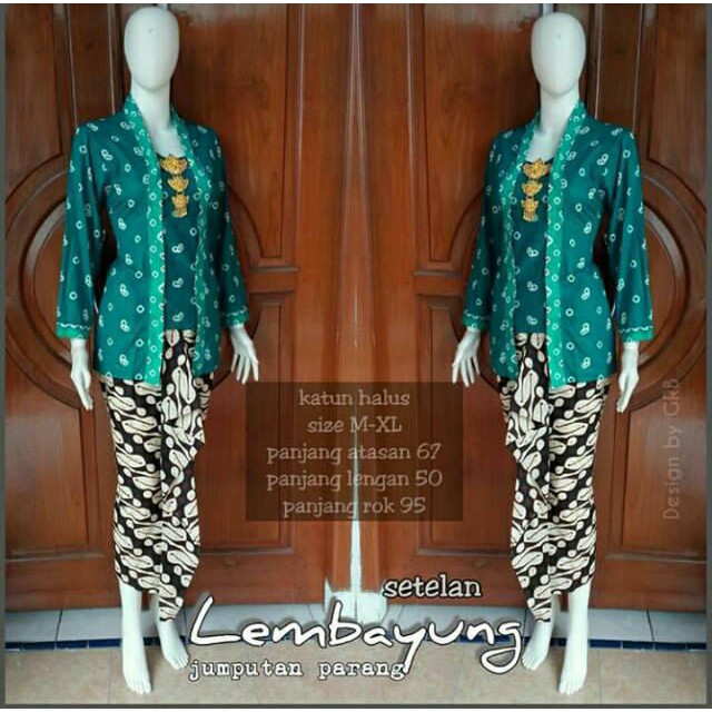 Setelan Kebaya Modern Kutubaru Motif Batik Jumputan Katun Halus Batik Solo Ori Tersedia 5 Warna