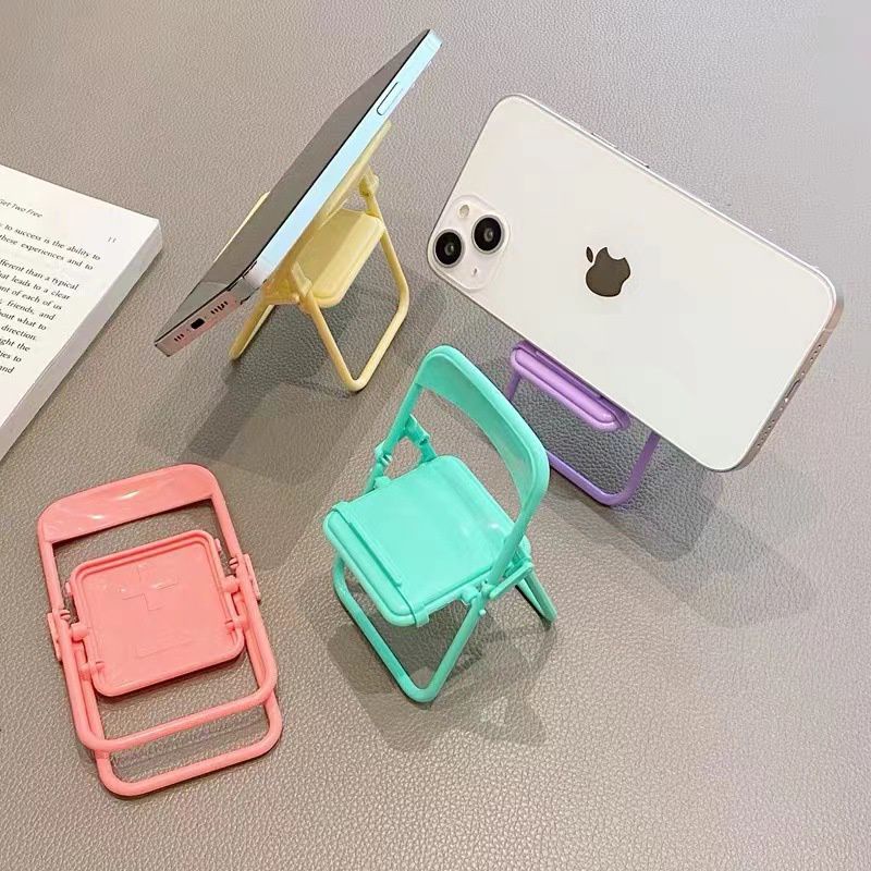 Phone Holder Kursi Folding Chair Stand Holder Phone Universal Holder Stand HP Varian Kursi Lipat Dudukan Penyangga HP Import Murah