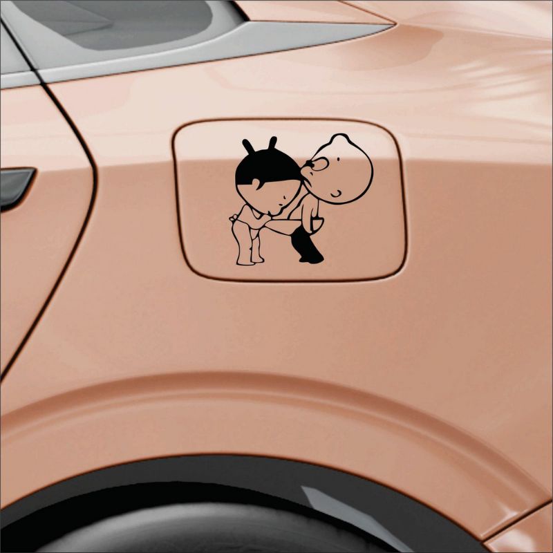 Stiker tutup mobil Sticker Cutting mobil animasi lucu