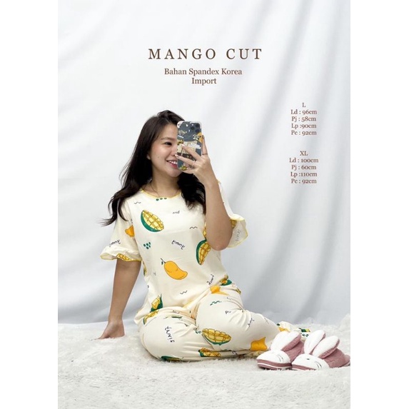 MDLV ~ Baju Tidur Manggo Cut CP Baju Tidur Dewasa Celana Panjang Set Piyama Import Fashion Import