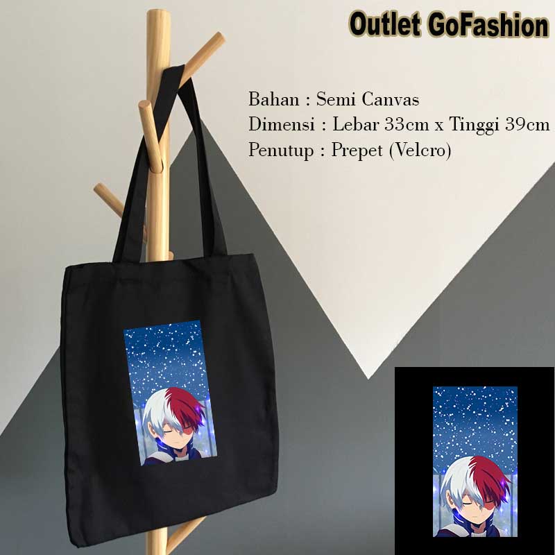 Tas Totebag Tote Bag Shoto Todoroki My Hero Academia TP05 Kartun Anime Jepang Desain Terbaru Distro