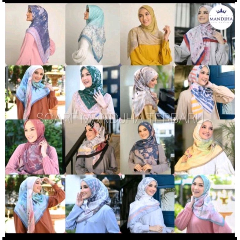 Mandjha Ivan Gunawan Fashion Scarf Silhouette Floral Green, Ready Banyak Motif Lainnya Palestine,Bat