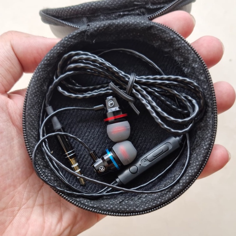 GOON Original Earphone dengan Pouch Penyimpanan | In-Ear Stereo 4D Super Bass dengan Mic Kabel Jack 3.5 mm &amp; USB Type-C | Headset Tahan Keringat | GARANSI UANG KEMBALI