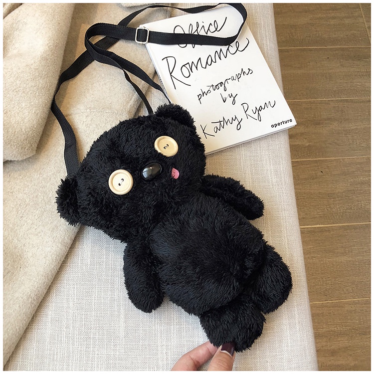 Tas Selempang Beruang/Tas Beruang Bahan Plush Gaya Korea/Tas Boneka Beruang Lucu [READY Jakarta]