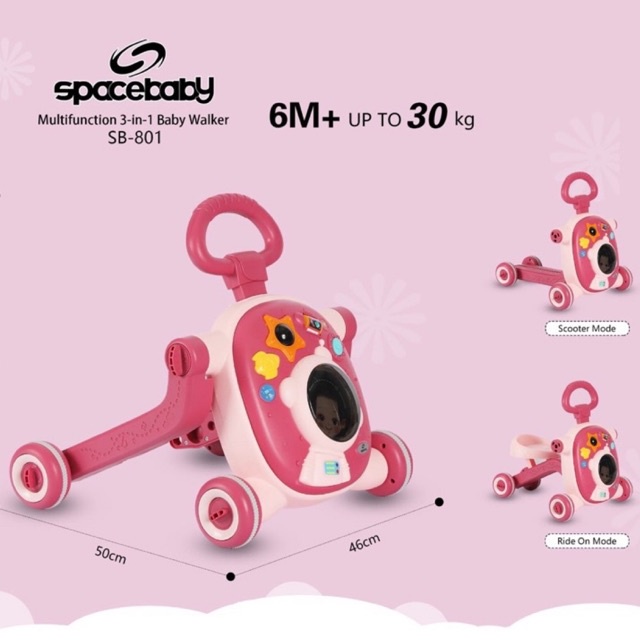 Spacebaby SB 801 3 in 1 Pushwalker, Babywalker , skuter Space baby 3in1 walker