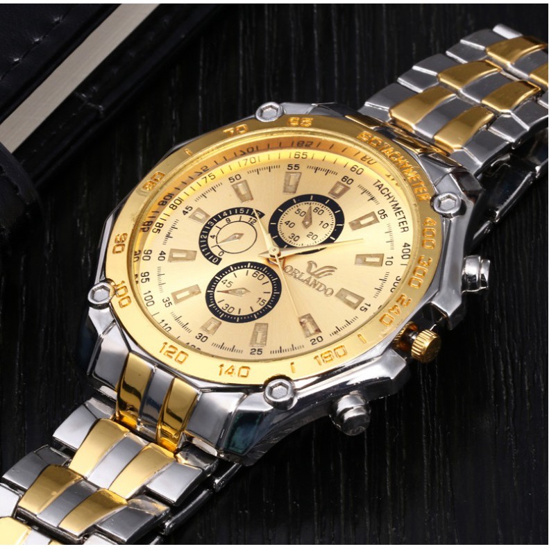 Jam Tangan Pria Premium ORLANDO 02 TWO TONE Korea Fashion Men Analog HIGH QUALITY watch