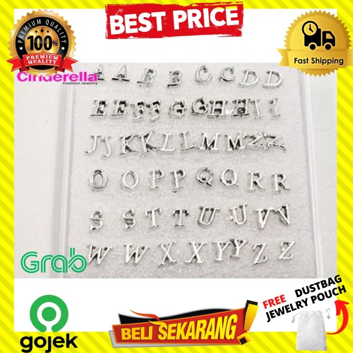 ANTING TUSUK NAMA WANITA TITANIUM INISIAL MOTIF HURUF ALFABET ORI A112