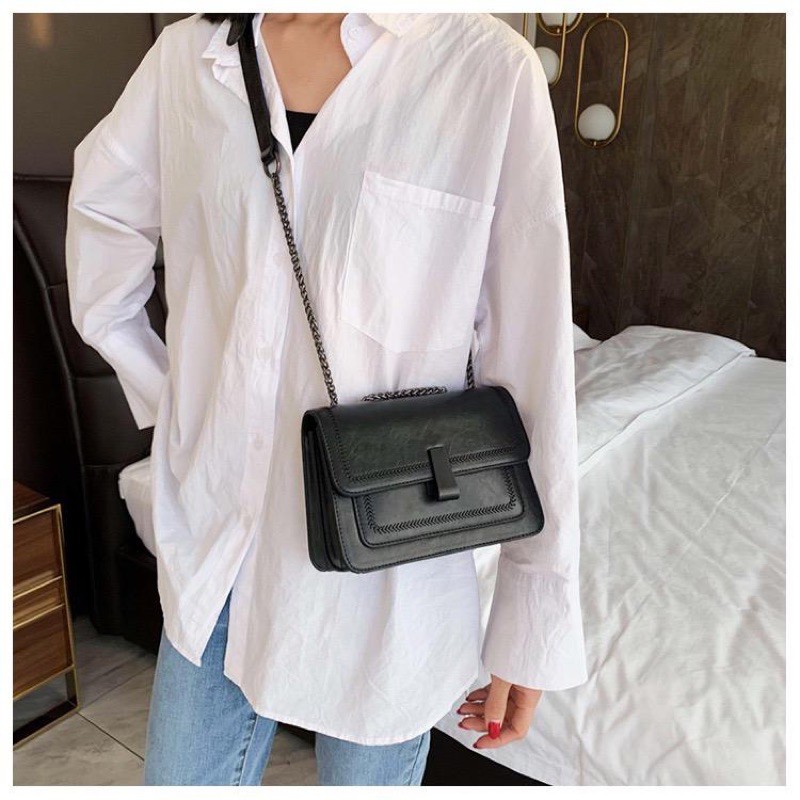 5711 tas kulit sintesis wanita selempang ngampus kuliah sekolah sma