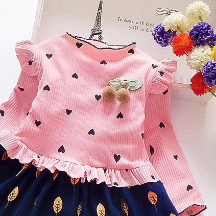 LittleAaron DRESS IMPORT LOVE BOLTZ PJG EBV Baju Dress Anak Perempuan Import