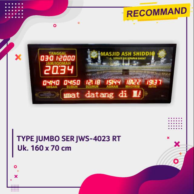 JAM DIGITAL MASJID TYPE JUMBO SERI JWS 4023RT