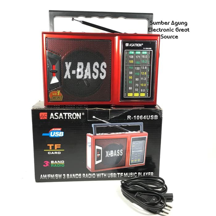 Asatron R1064USB Speaker Radio 3Bands USB TF Music Player 1064