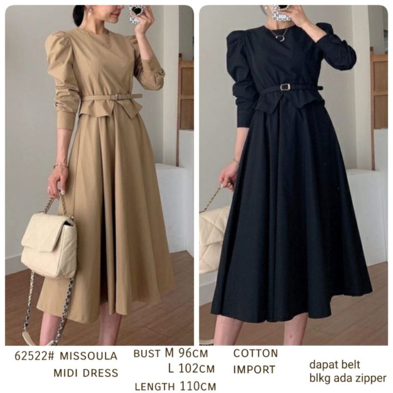 MDLV ~ 62522# Missoula Midi Dress Long Dress Premium Fashion Import