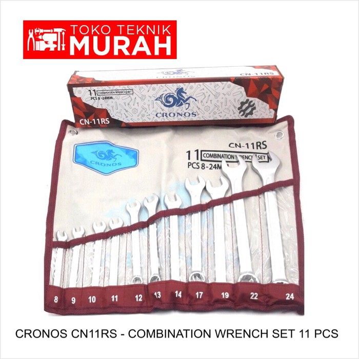 Cronos CN11RS Kunci Kombinasi Set 11 Pcs Ring Pas 8-24 mm CN 11 RS