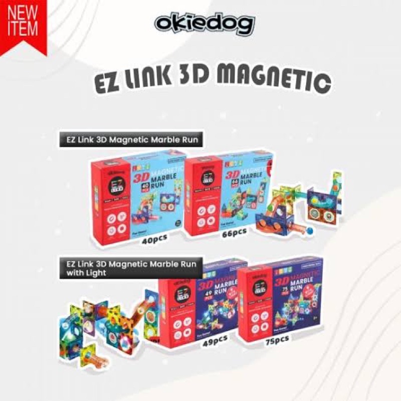 okiedog ezlink 3D Magnetic marble run / puzzle magnetic