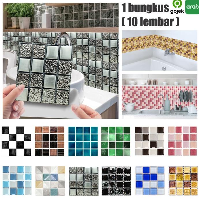 Stiker dinding dapur tembok Mosaic / Wallpaper Sticker kamar mandi PROMO Kode 1139