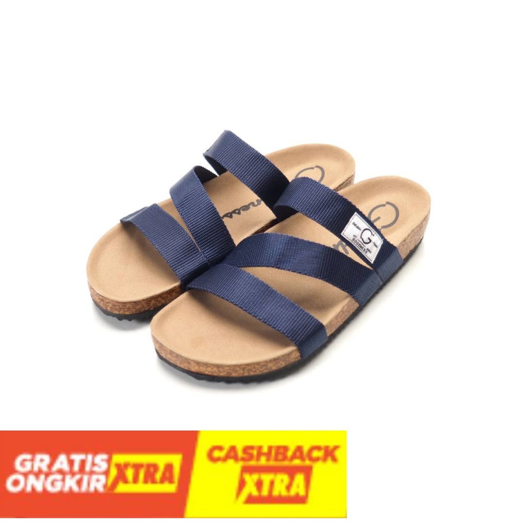 ORIGINAL  - Sendal sandal tanpa tali kets casual santai pria hangout handcraf goodnes lock