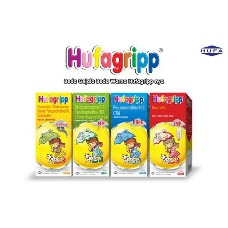 Hufagrip Syrup 60 mL Batuk Pilek BP, Flu & Batuk, Pilek, TMP Turun Panas (demam)