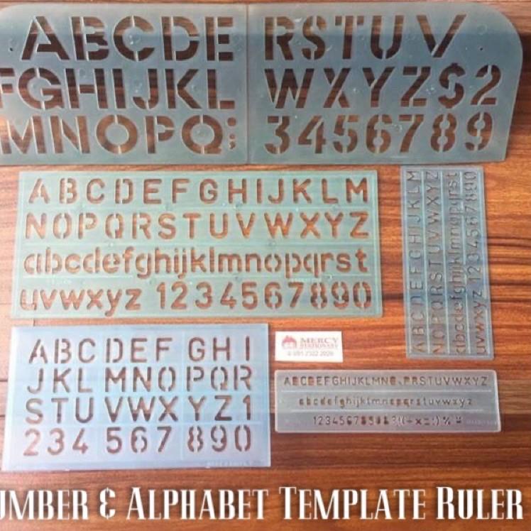 

(ytdc -12) Penggaris Huruf & Angka Templates - Penggaris Sablon ABC - Lettering Stencil set - Penggaris Mall Mal Mercy Stationary [sm -96]