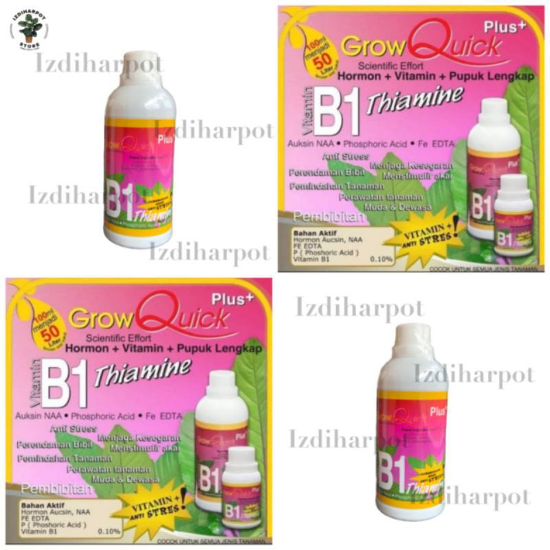 pupuk vitamin B1 plus grow quick 500ml hormon akar - B1 PLUS BESAR