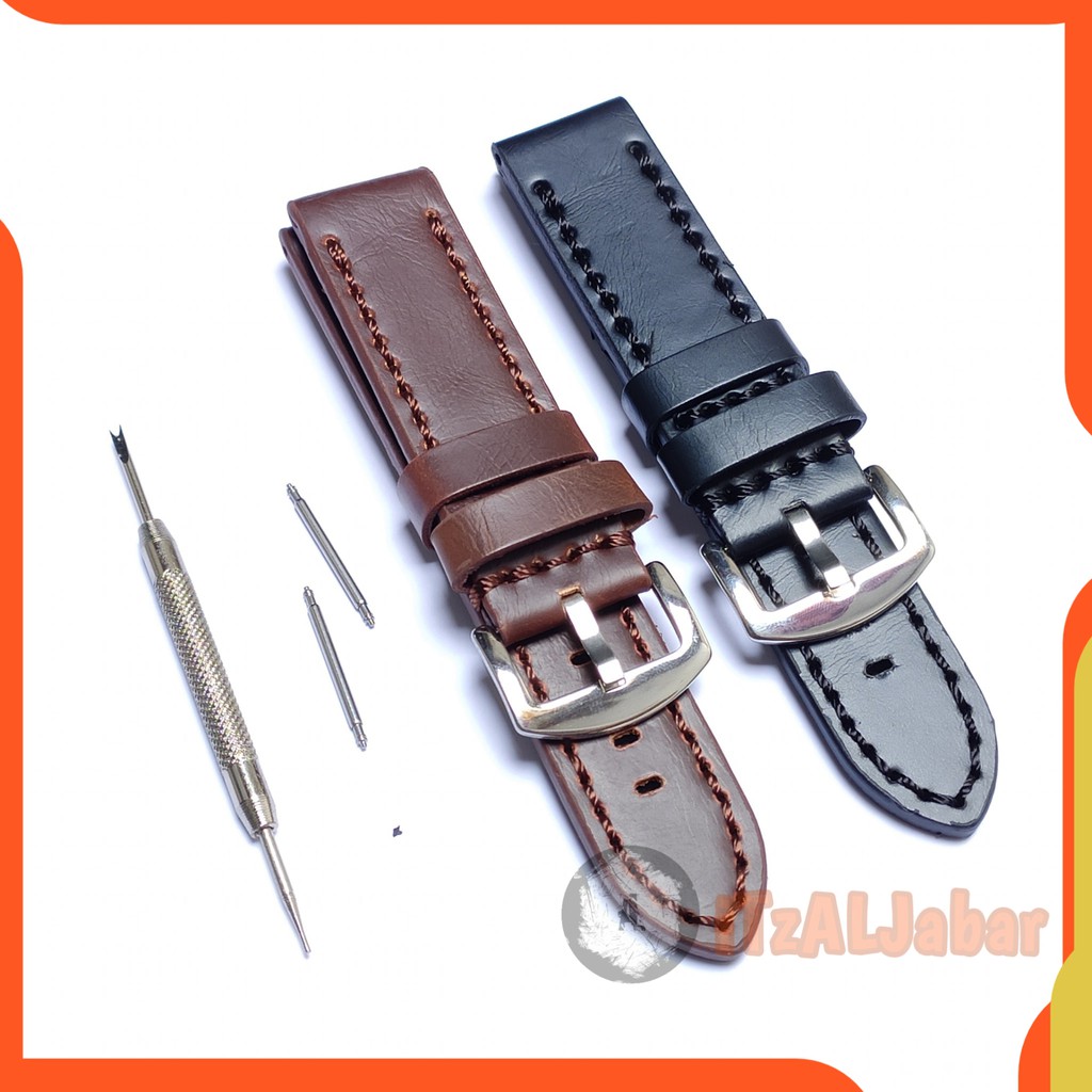 Tali jam tangan Kulit 22mm Leather strap Tali jam Kulit tebal 22mm